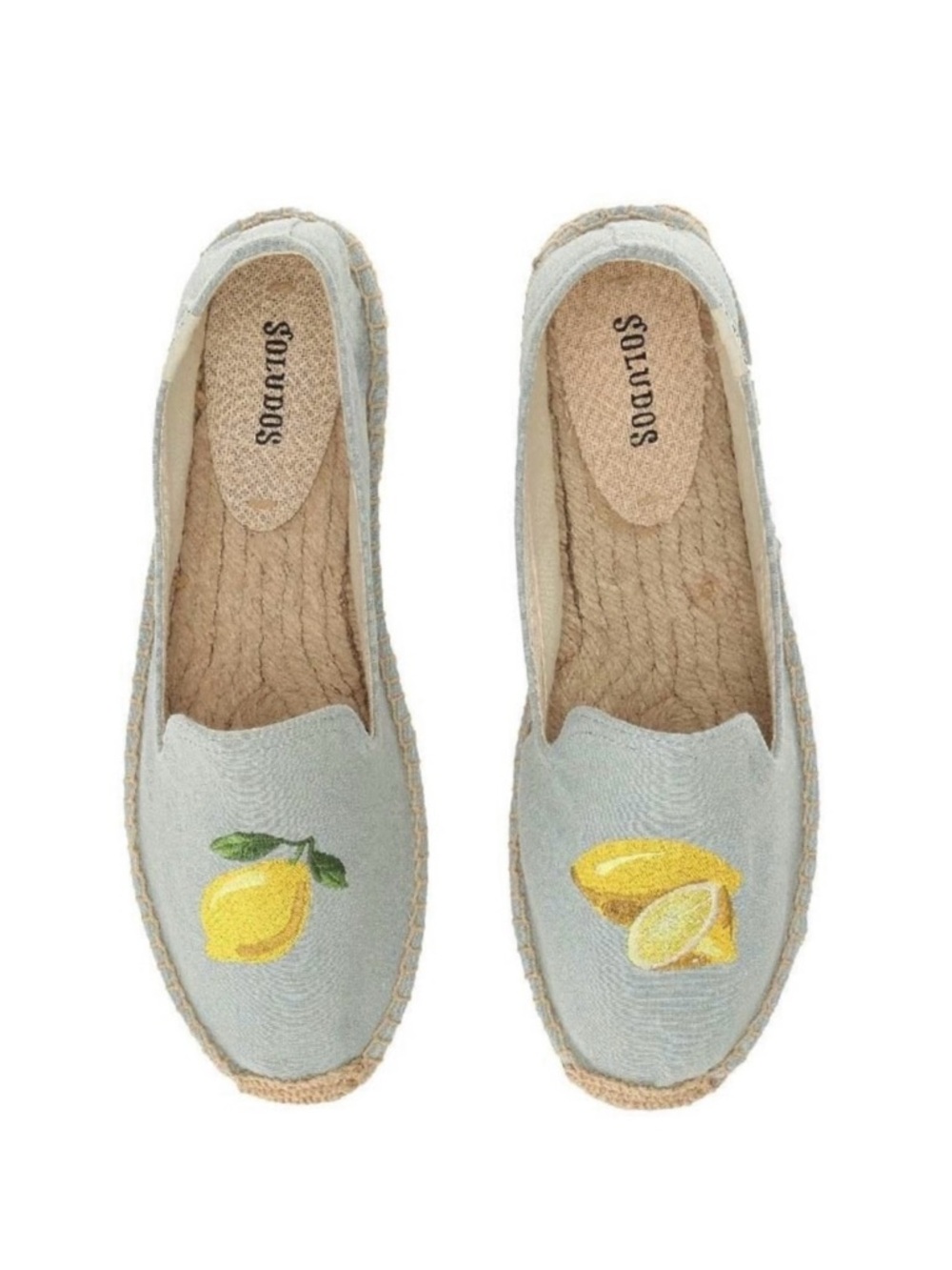 Soludos Lemons Smoking Slipper Espadrille Platform Slip Ons Size 9.5 Bohemian